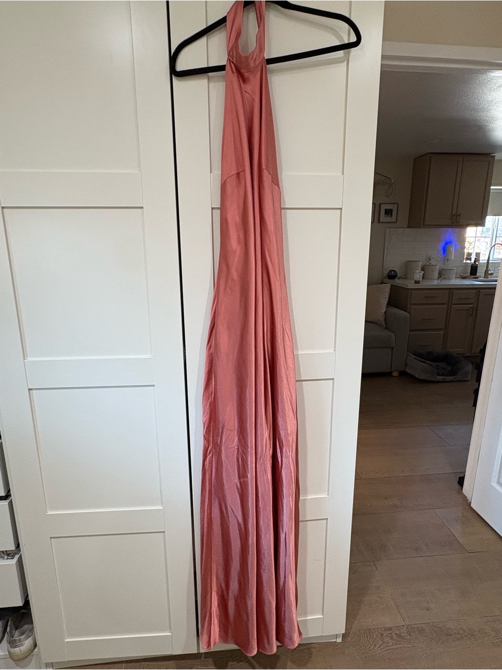 Lulus Silky Coral-Pink Halter Dress